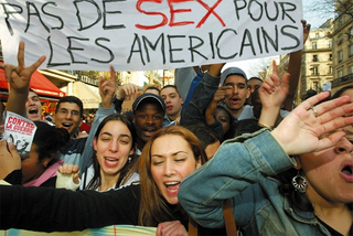 A recent anti-American protest in Paris.